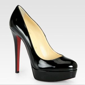 Christian Louboutin Black Patent Leather Platform Heels